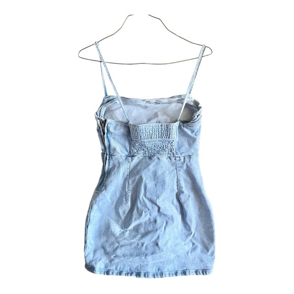 🌟3 For $15 SALE🌟ZARA Denim Spaghetti Strap Mini Jumper Dress - Picture 3 of 7